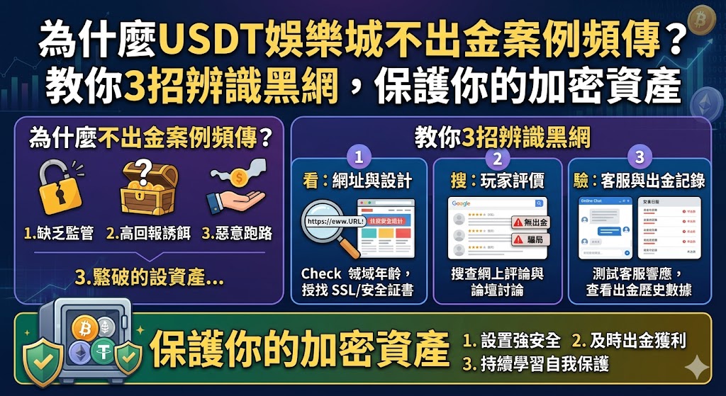 為什麼USDT娛樂城不出金案例頻傳？教你3招辨識黑網，保護你的加密資產