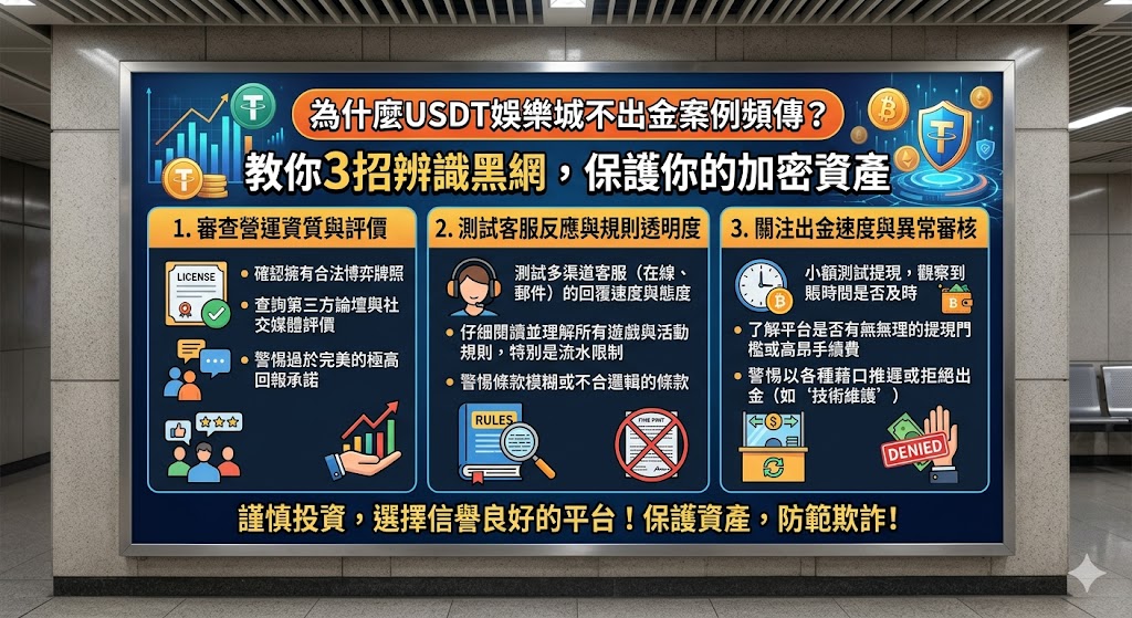 為什麼USDT娛樂城不出金案例頻傳？教你3招辨識黑網，保護你的加密資產